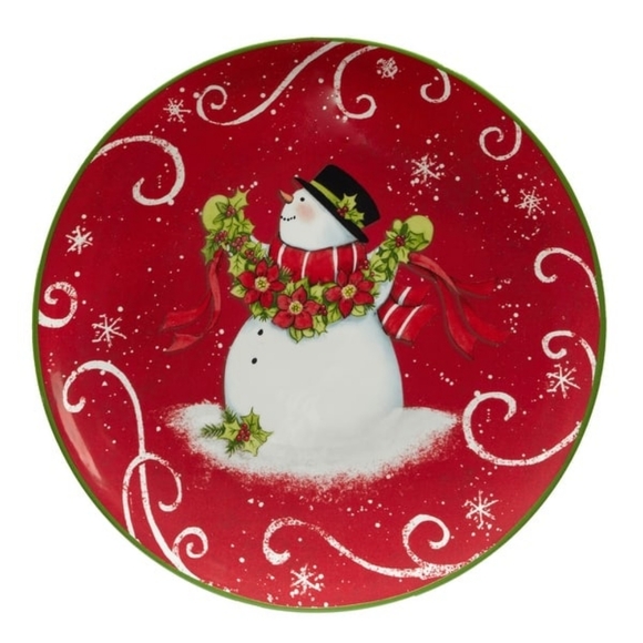 Certified International Holiday Magic Snowman 9" Dessert/Salad Plates, Set of 4 - Picture 3 of 7